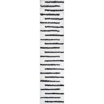 Alaro Berber Stripe Shag Area Rug